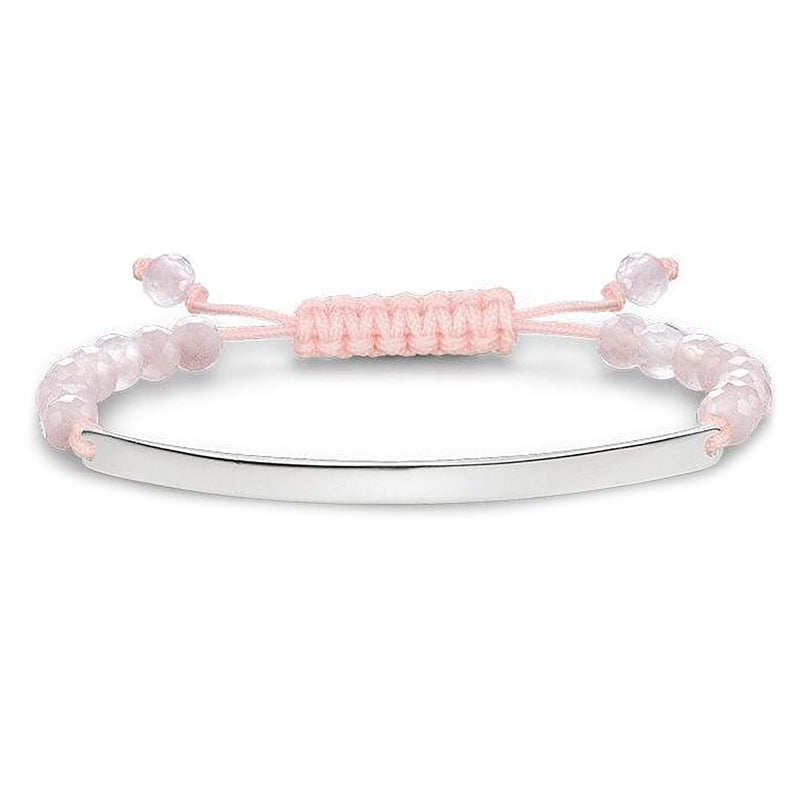 Thomas Sabo Love Bridge Sterling Silver Rose Quartz Bracelet D - Silver