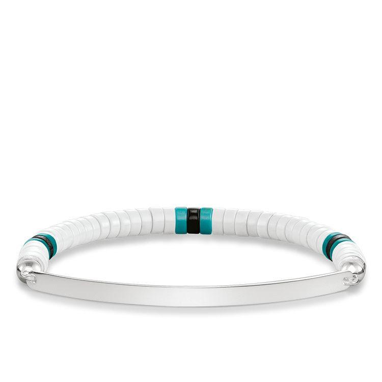 Thomas Sabo Love Bridge Silver Agate Obsidian Turquoise Ethno Bracelet D - Silver