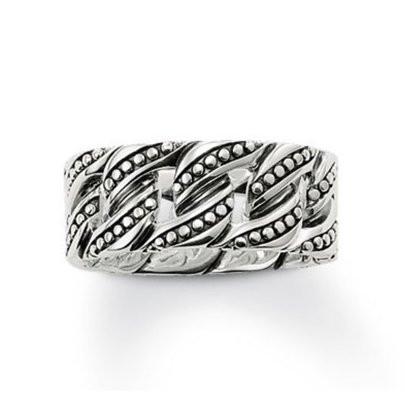 Thomas Sabo Rebel At Heart Sterling Silver Chain Ring - 56