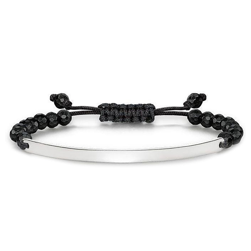 Thomas Sabo Sterling Silver Love Bridge Black Obsidian Bracelet D - Silver