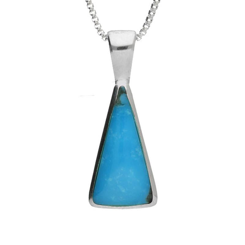 Sterling Silver Turquoise Triangle Necklace - Option1 Value Silver