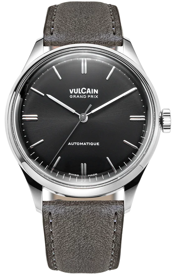 Vulcain Watch Grand Prix Grey Leather