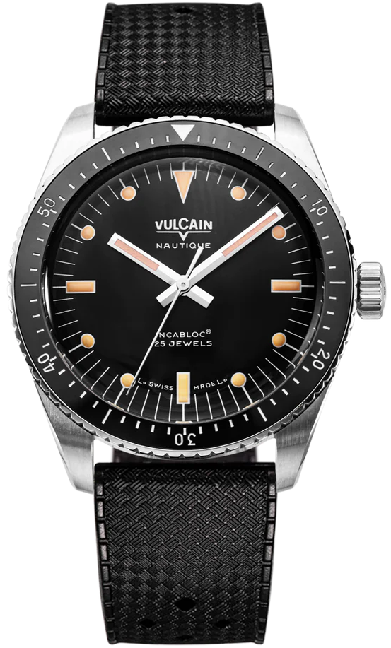 Vulcain Watch Skindiver Black Rubber