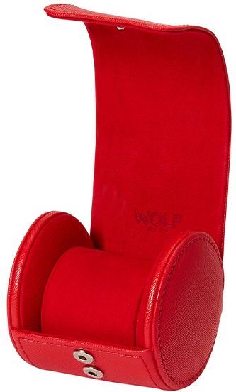 WOLF Watch Roll Black Tutti Frutti Red