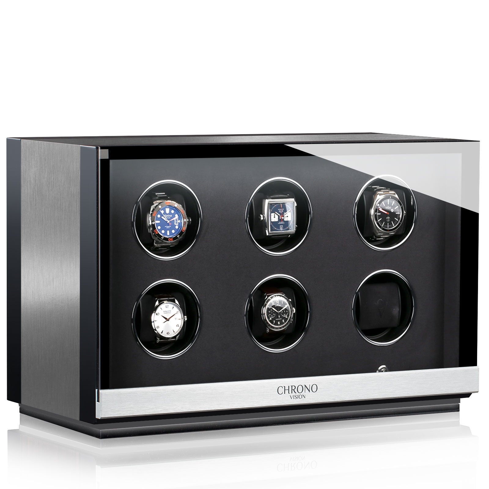Chronovision Watch Winder Ambiance VI Alu Black Silk - Black