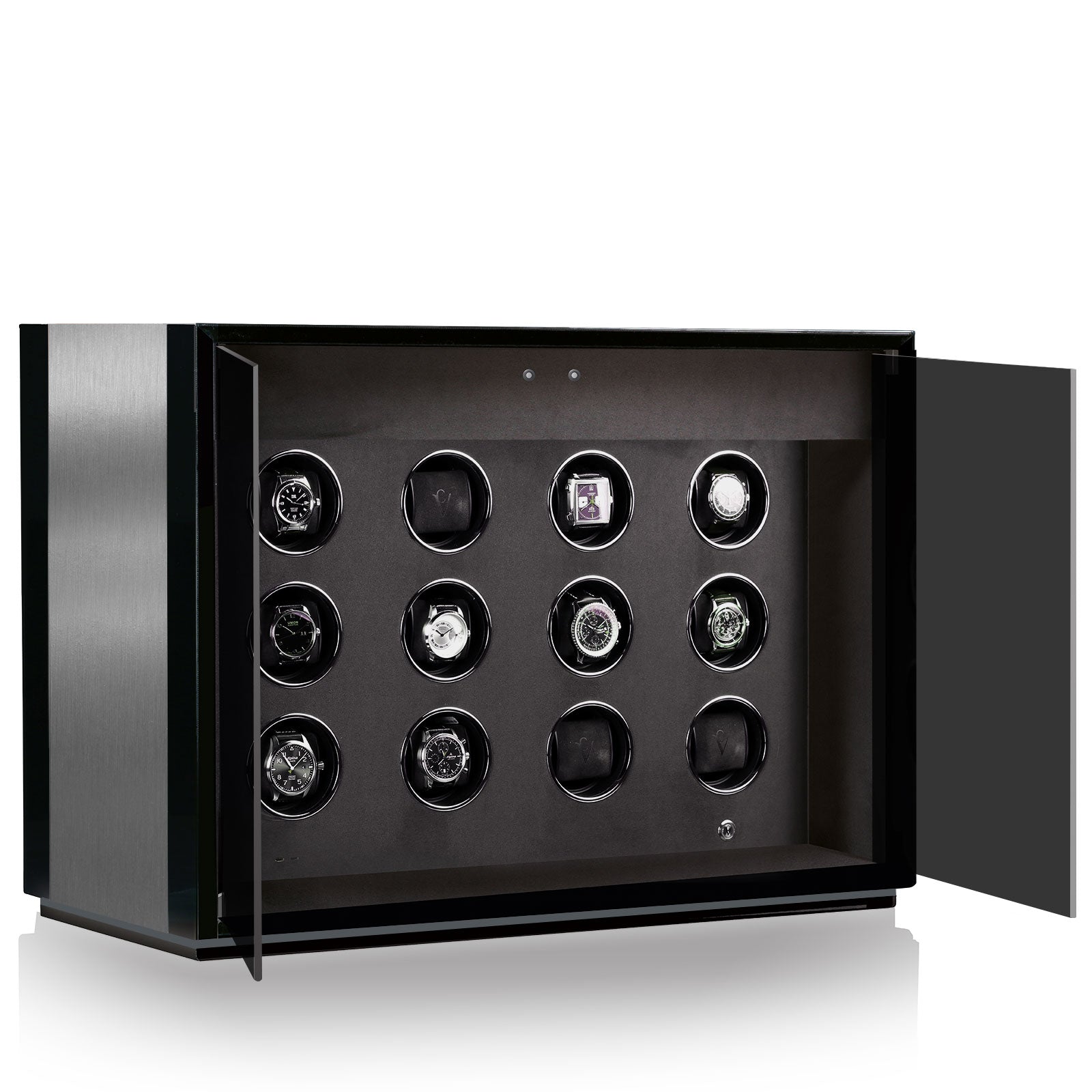 Chronovision Watch Winder Ambiance XII Alu Black Silk - Black