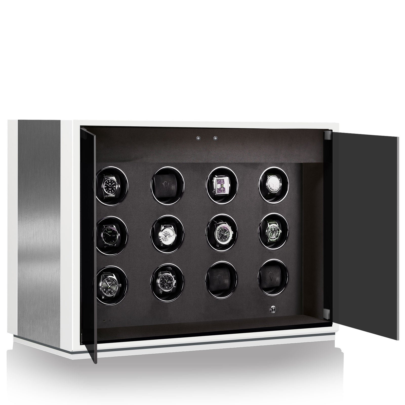 Chronovision Watch Winder Ambiance XII Alu White Silk - White