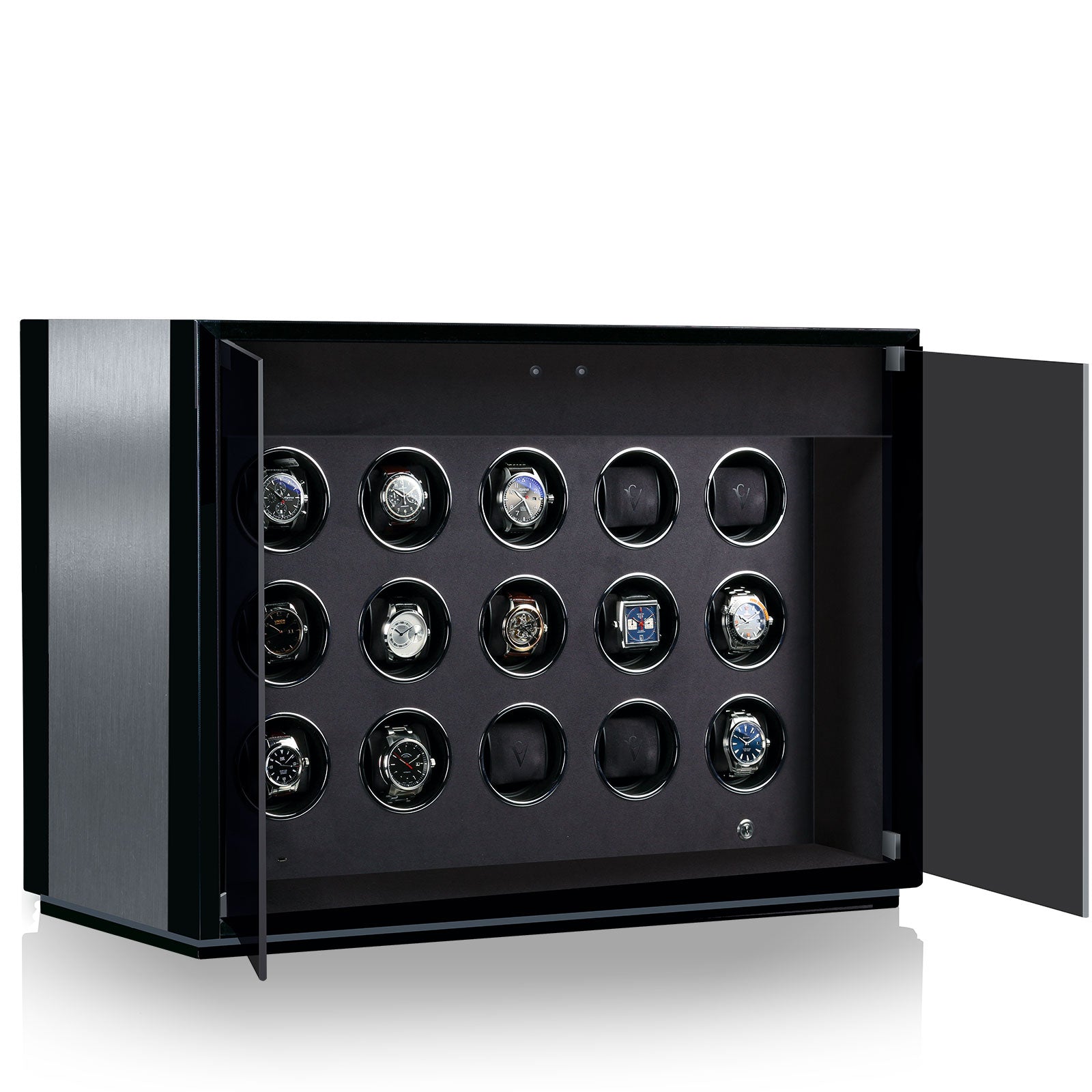 Chronovision Watch Winder Ambiance XV Alu Black Silk - Black