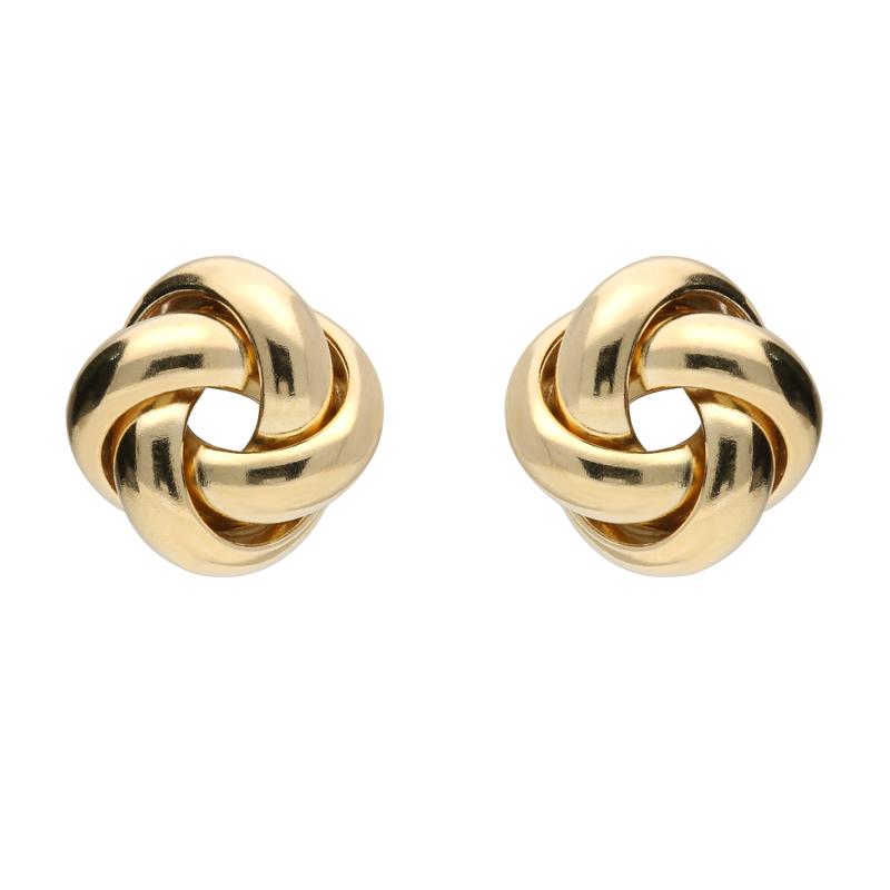 9ct Yellow Gold 9mm 4 Strand Knot Stud Earrings