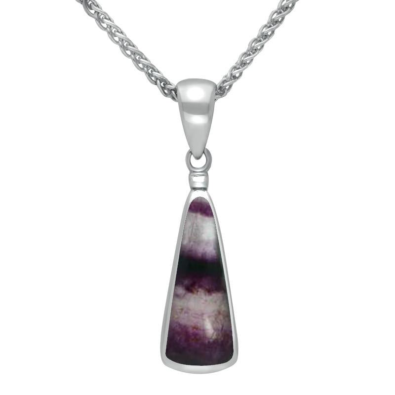 Sterling Silver Blue John Light Triangle Shape Necklace