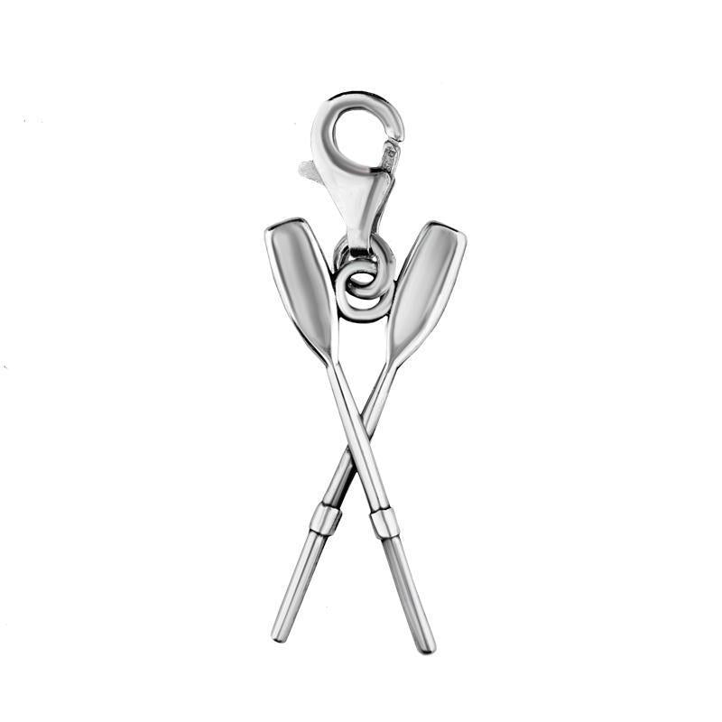 Sterling Silver Regatta Oars Clip Charm - Silver