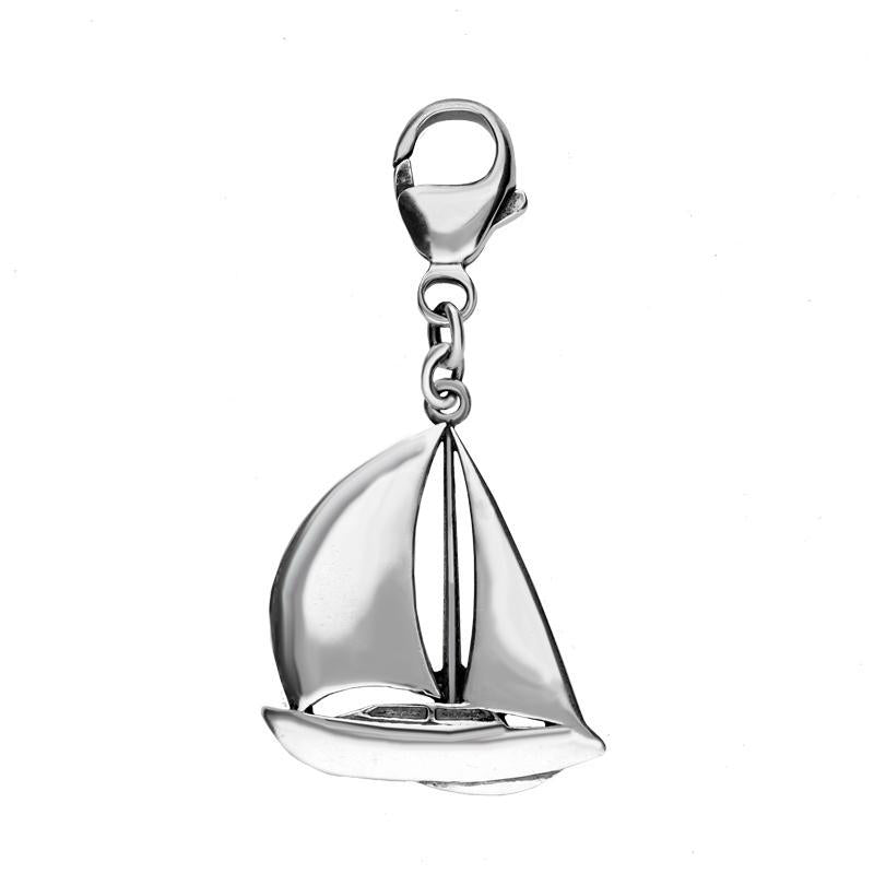 Sterling Silver Regatta Sail Boat Clip Charm - Silver