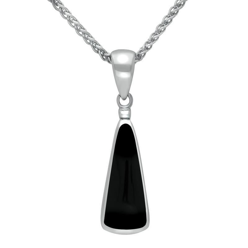 Sterling Silver Whitby Jet Light Triangle Shape Necklace