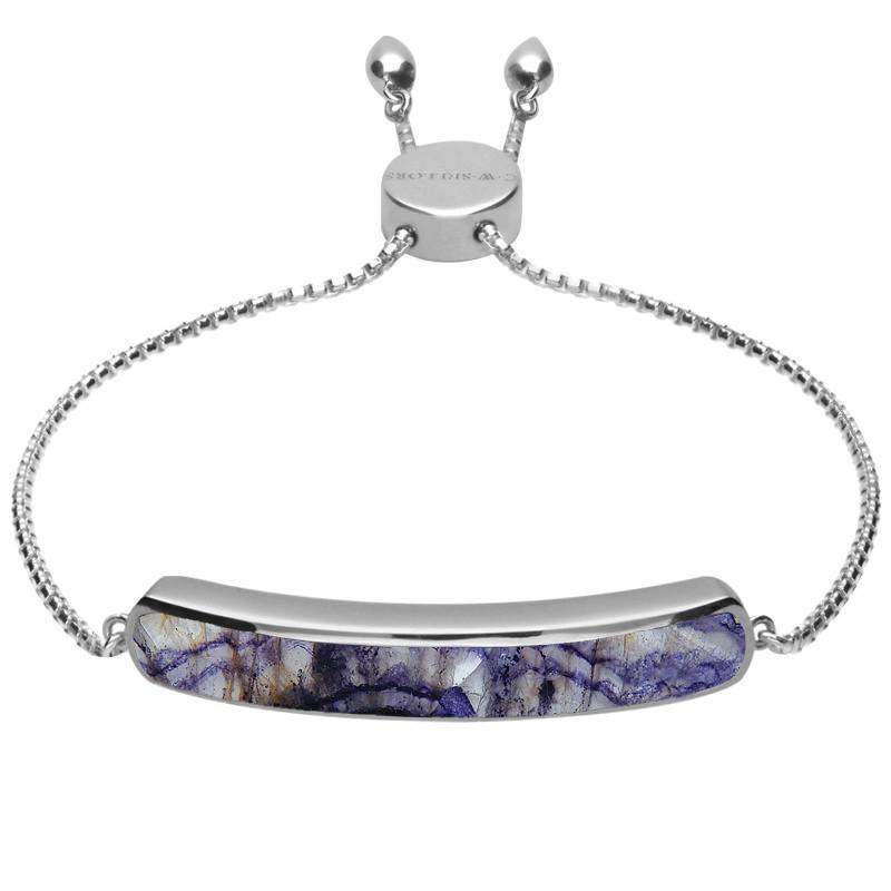 Sterling Silver Blue John Lineaire Long Bracelet