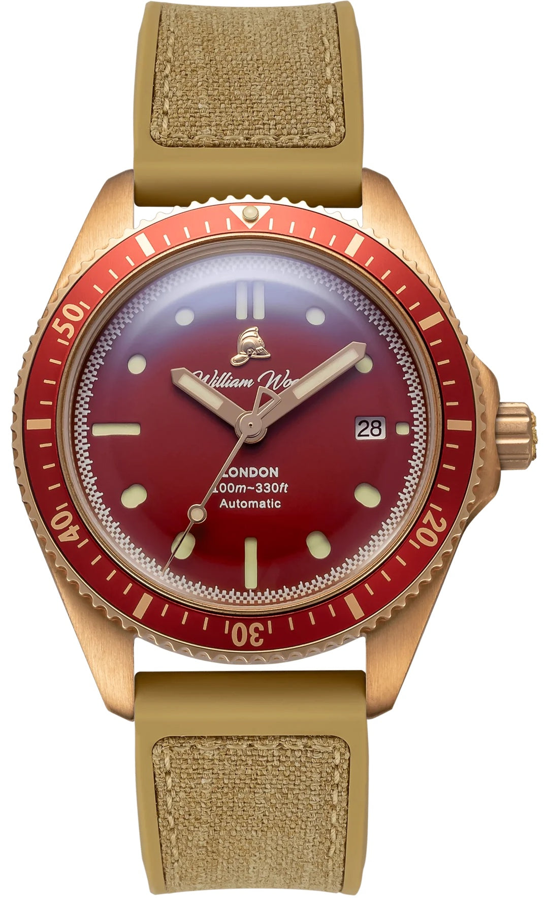 William Wood Watch Bronze Ruby Fire Gear