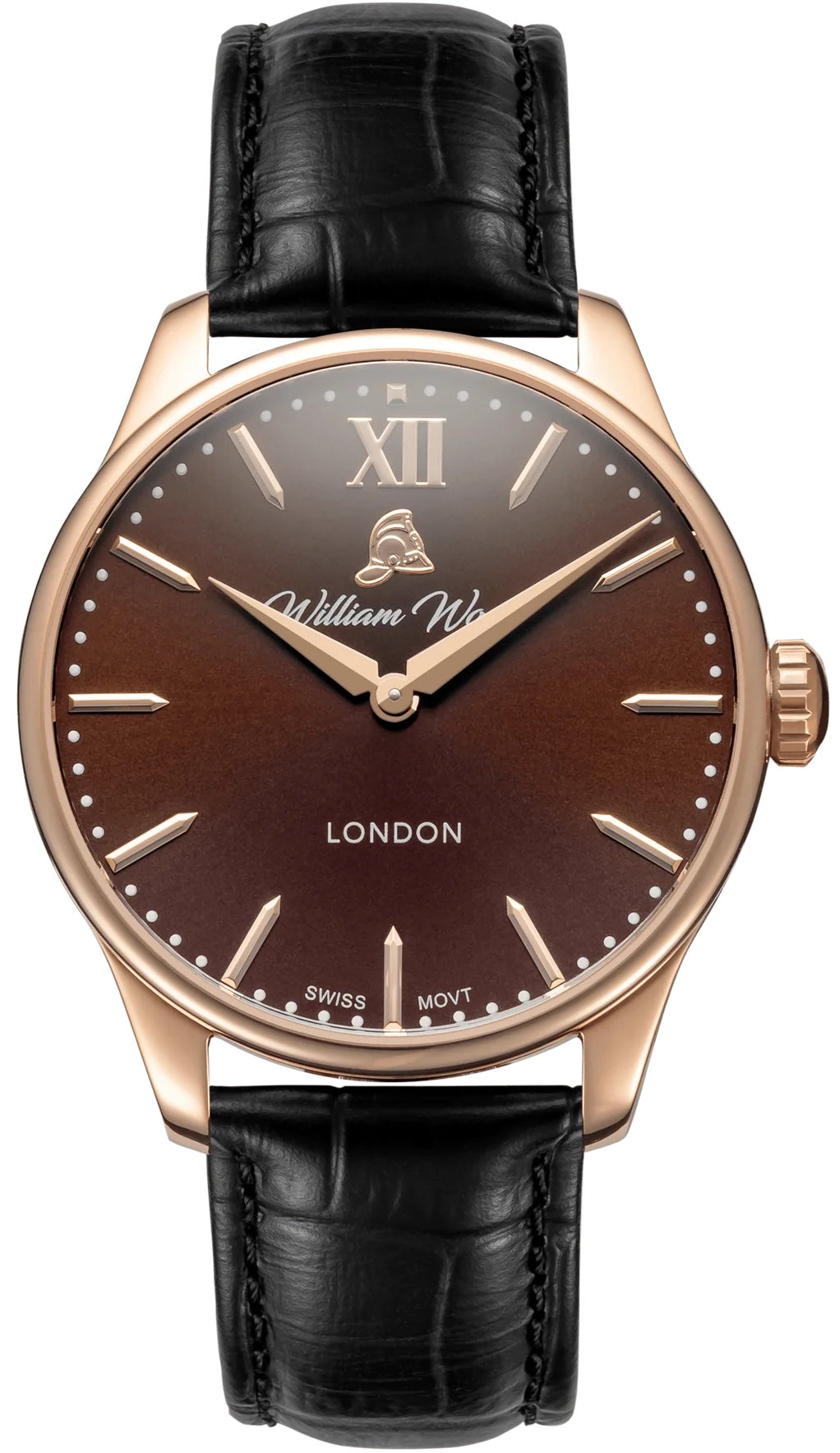 William Wood Watch Chivalrous Chocolate Black Leather