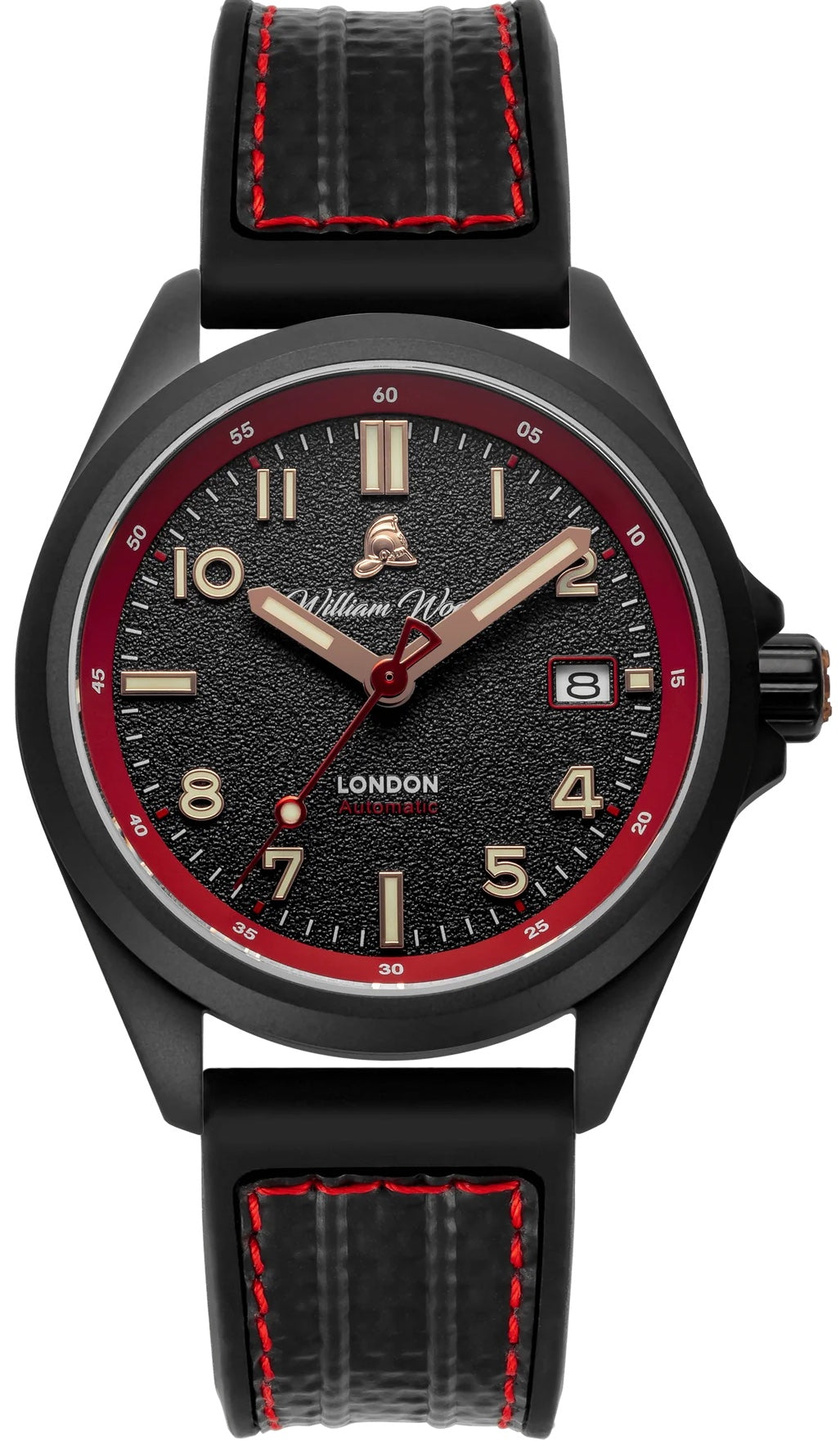 William Wood Watch Fearless Red Black Fire Hose