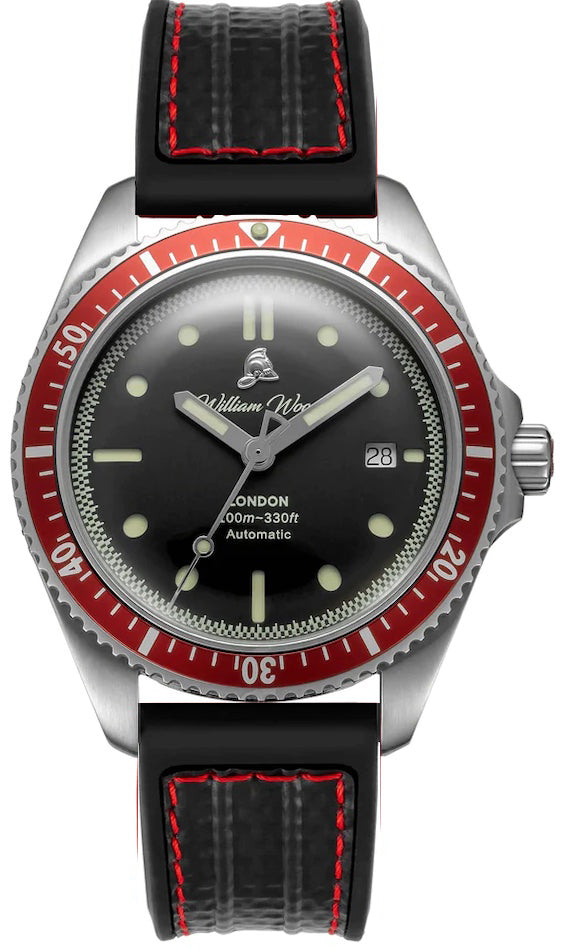William Wood Watch Valiant Red Black Fire Hose