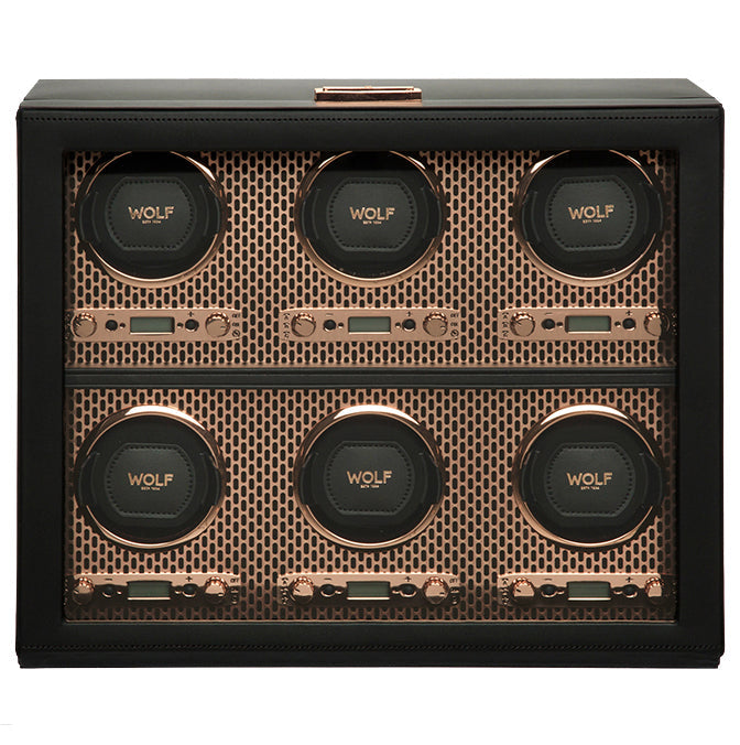 WOLF Watch Winder Axis 6 Piece Copper - Black