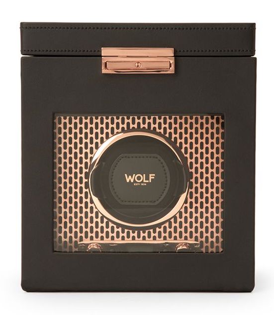 WOLF Watch Winder Axis Single With Storage Copper - Black