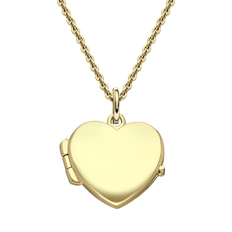 Yellow Gold Plated Sterling Silver Heart Keepsake Locket - Gold