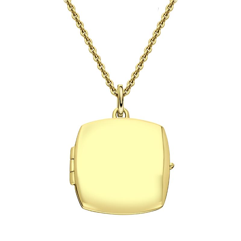 Yellow Gold Plated Sterling Silver Small Square Keepsake Locket - Gold