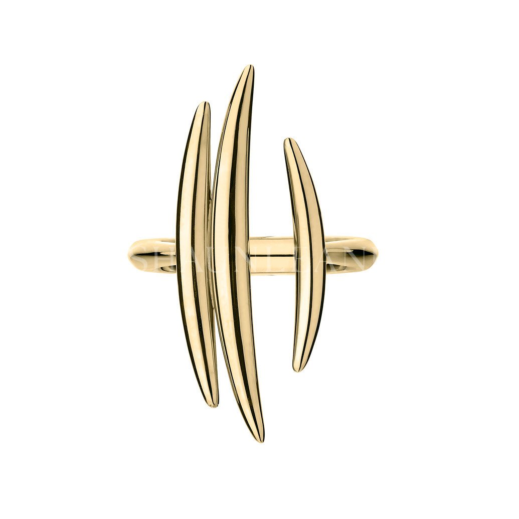 Shaun Leane Quill 18ct Yellow Gold Plated Sterling Silver Triple Bar Ring - P