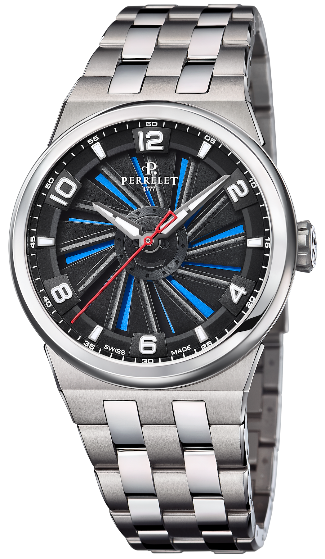 Perrelet Watch Turbine Titanium 41 Blue Bracelet