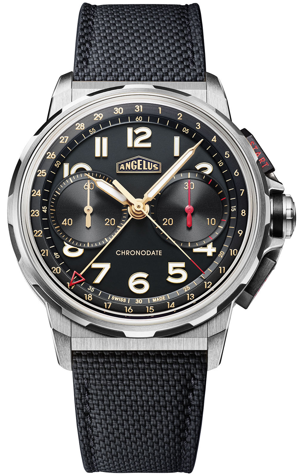 Angelus Watch Chronodate Titanium Black Rubber
