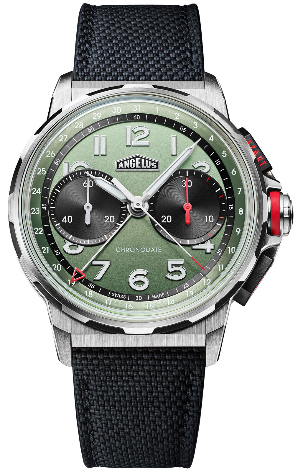 Angelus Watch Chronodate Titanium Green Rubber