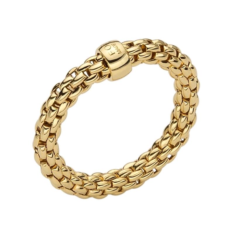 Fope Flex'it Essentials 18ct Yellow Gold Slim Ring - L