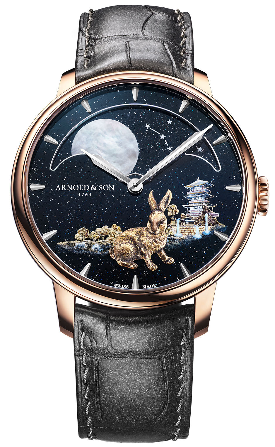 Arnold & Son Watch Perpetual Moon Year of the Rabbit Limited Edition - Black