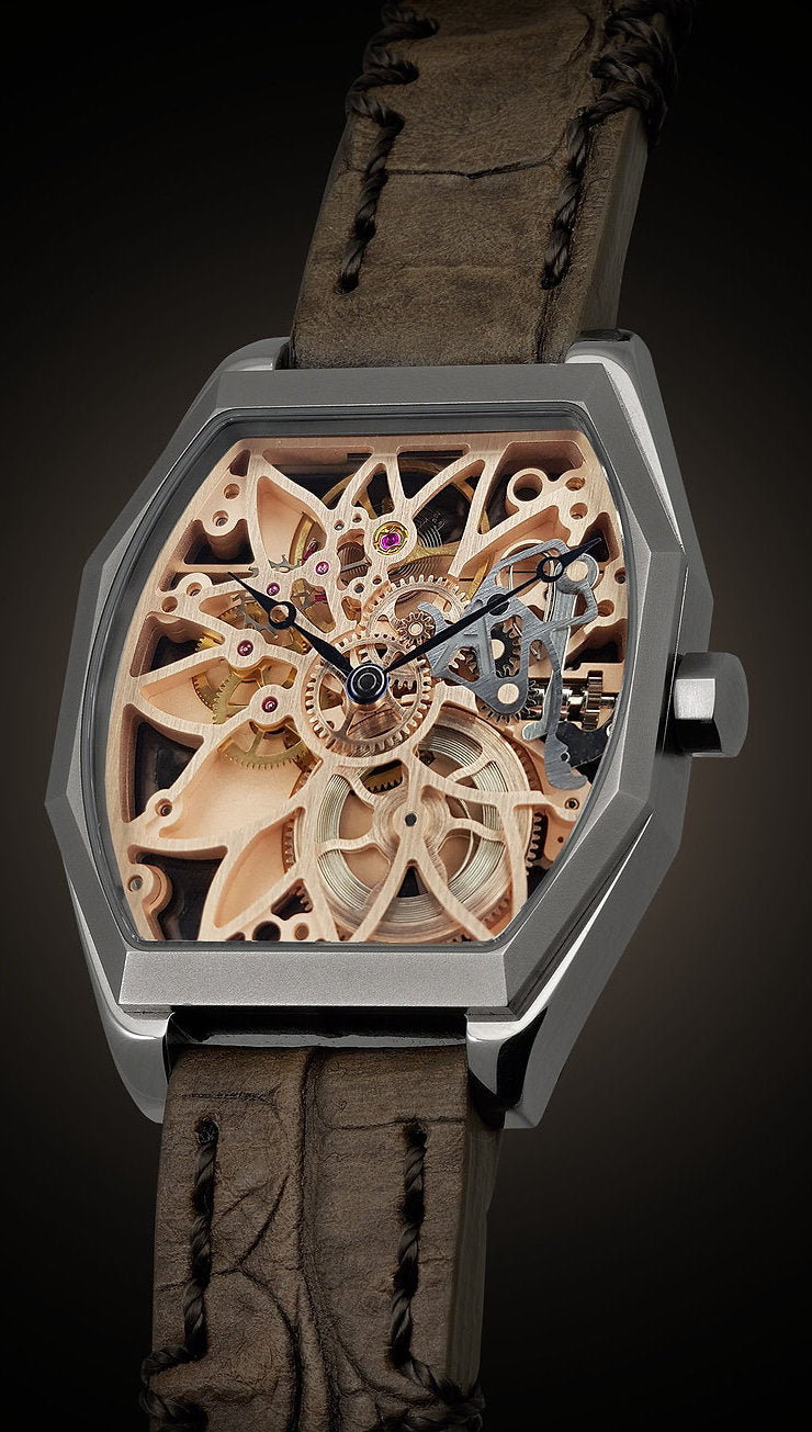 ArtyA Watch Son of Gears Son of Gears Edelweiss Gold On Steel Limited Edition - Black