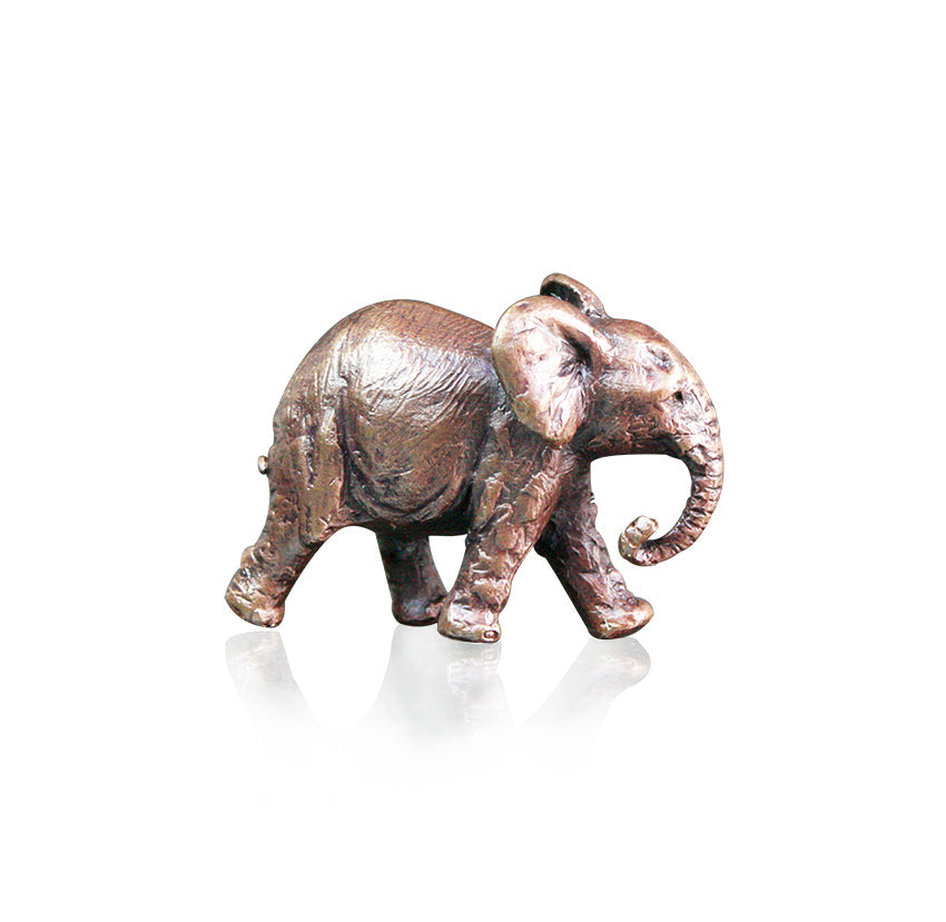 Art In Bronze Butler & Peach Miniature Bronze Elephant Figurine