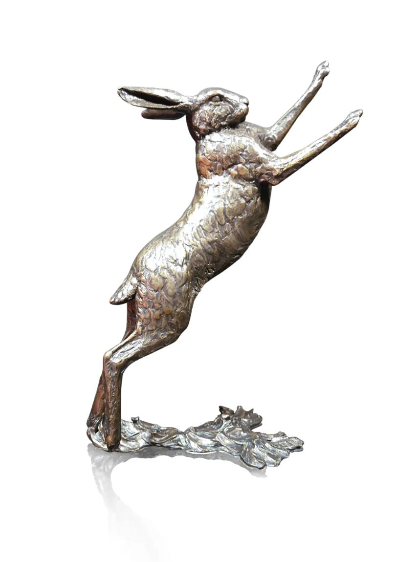 Art In Bronze Large Hare Boxing Figurine