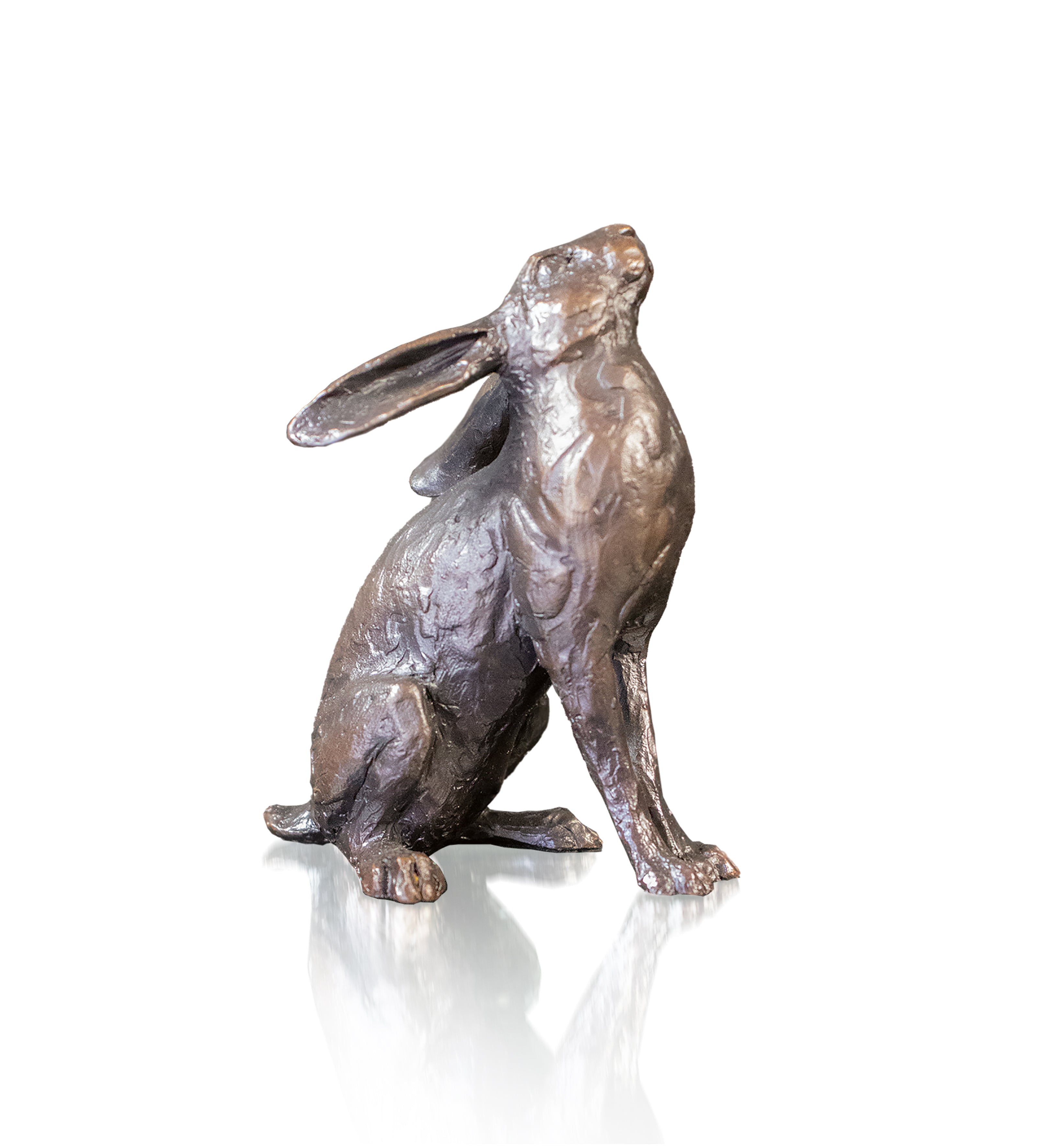 Art In Bronze Medium Hare Moon Gazing Bronze Figurine