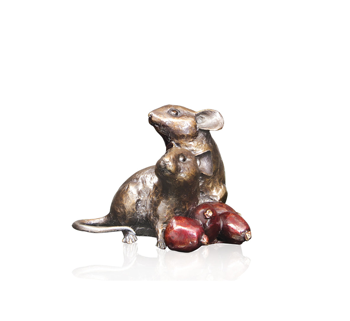 Art In Bronze Mice with Rosehips Bronze Figurine