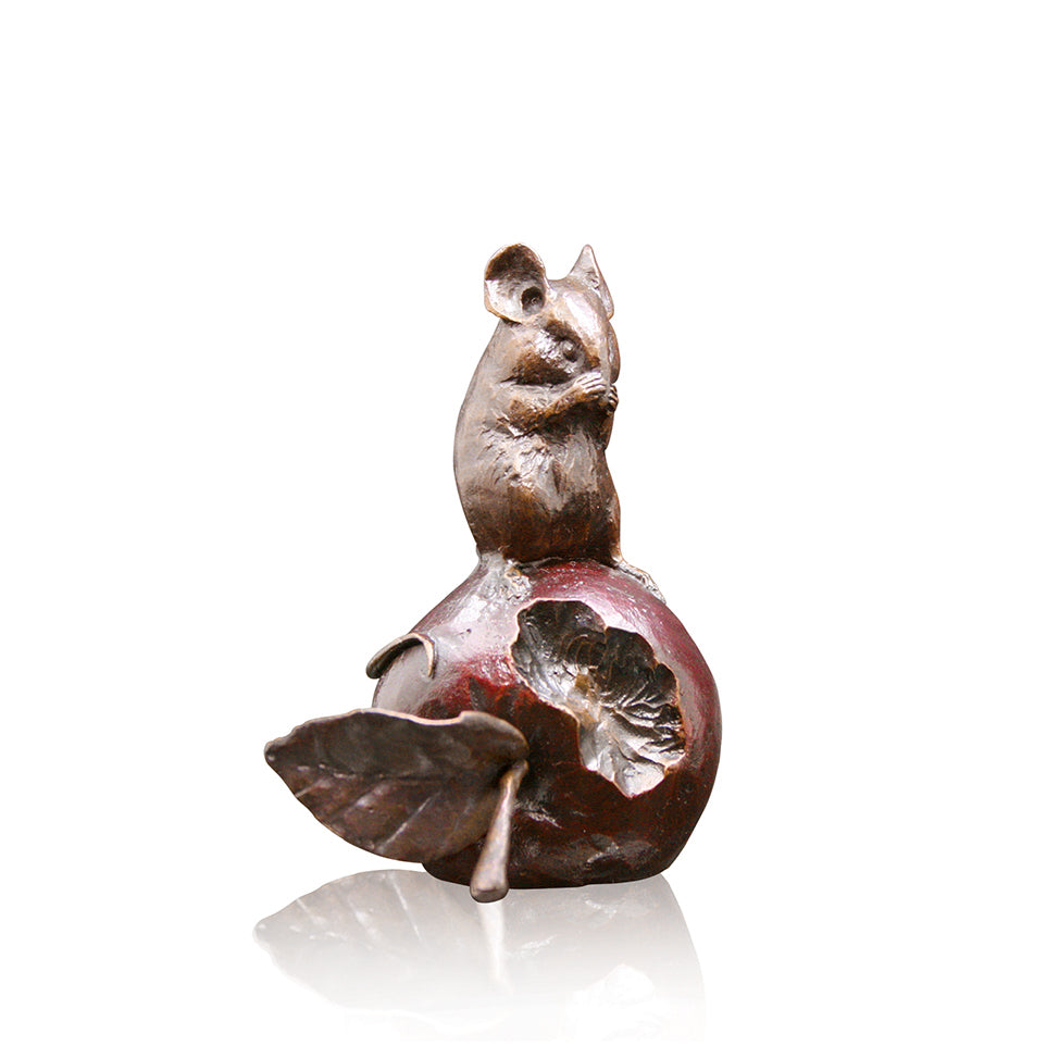 Art In Bronze Mouse on Apple Figurine