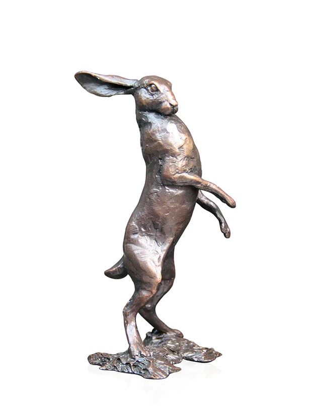 Art In Bronze Small Hare Listening Figurine