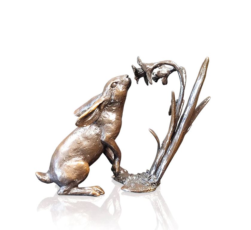 Art In Bronze Small Hare with Daffodils Figurine