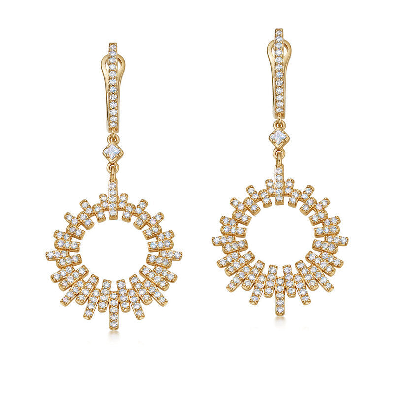 Astley Clarke Comet Burst 14ct Yellow Gold 0.69ct Diamond Drop Earrings - Gold