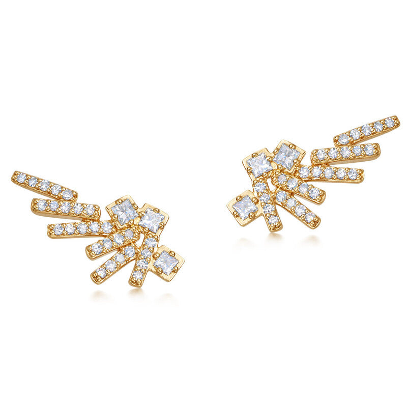 Astley Clarke Comet Flare 14ct Yellow Gold 0.28ct Diamond Stud Earrings - Gold