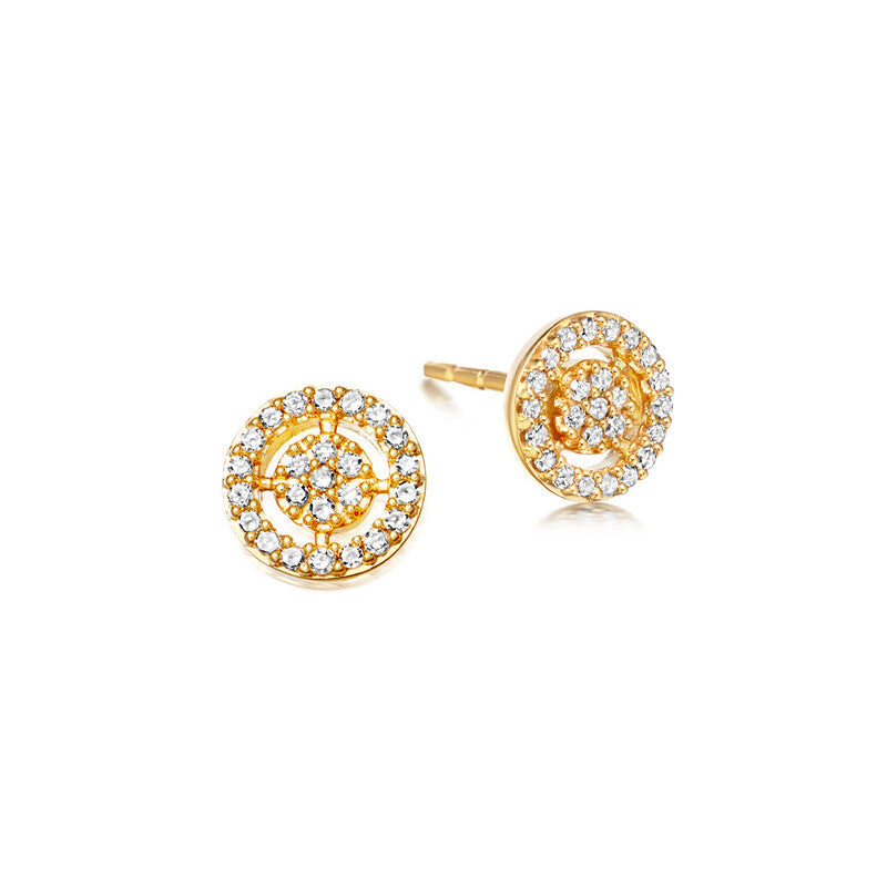 Astley Clarke Mini Interstellar 14ct Yellow Gold 0.12ct Diamond Stud Earrings - Gold