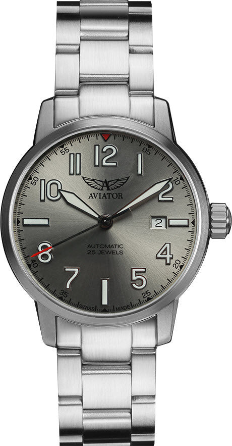 Aviator Watch Vintage Airacobra Auto - Silver