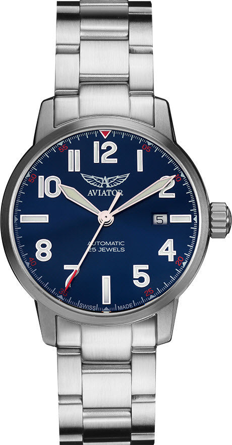 Aviator Watch Vintage Airacobra Auto - Blue