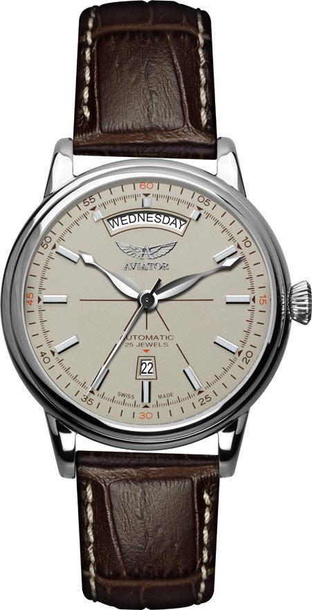 Aviator Watch Vintage Douglas Day Date - Cream