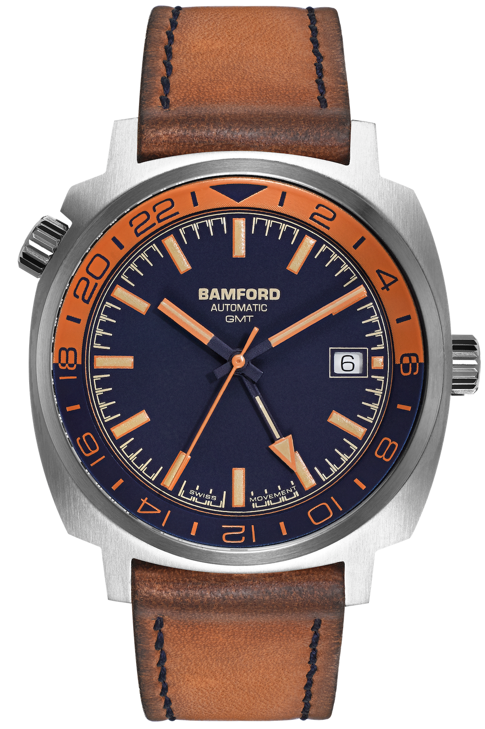 Bamford Watch GMT Steel Tan Blue - Blue