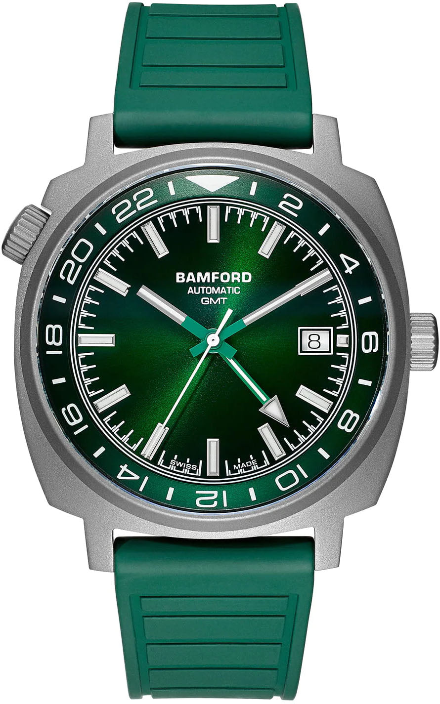 Bamford Watch GMT Titanium Sunburst Green