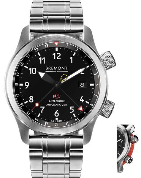 Bremont Watch Martin Baker MBIII GMT Orange Bracelet - Black