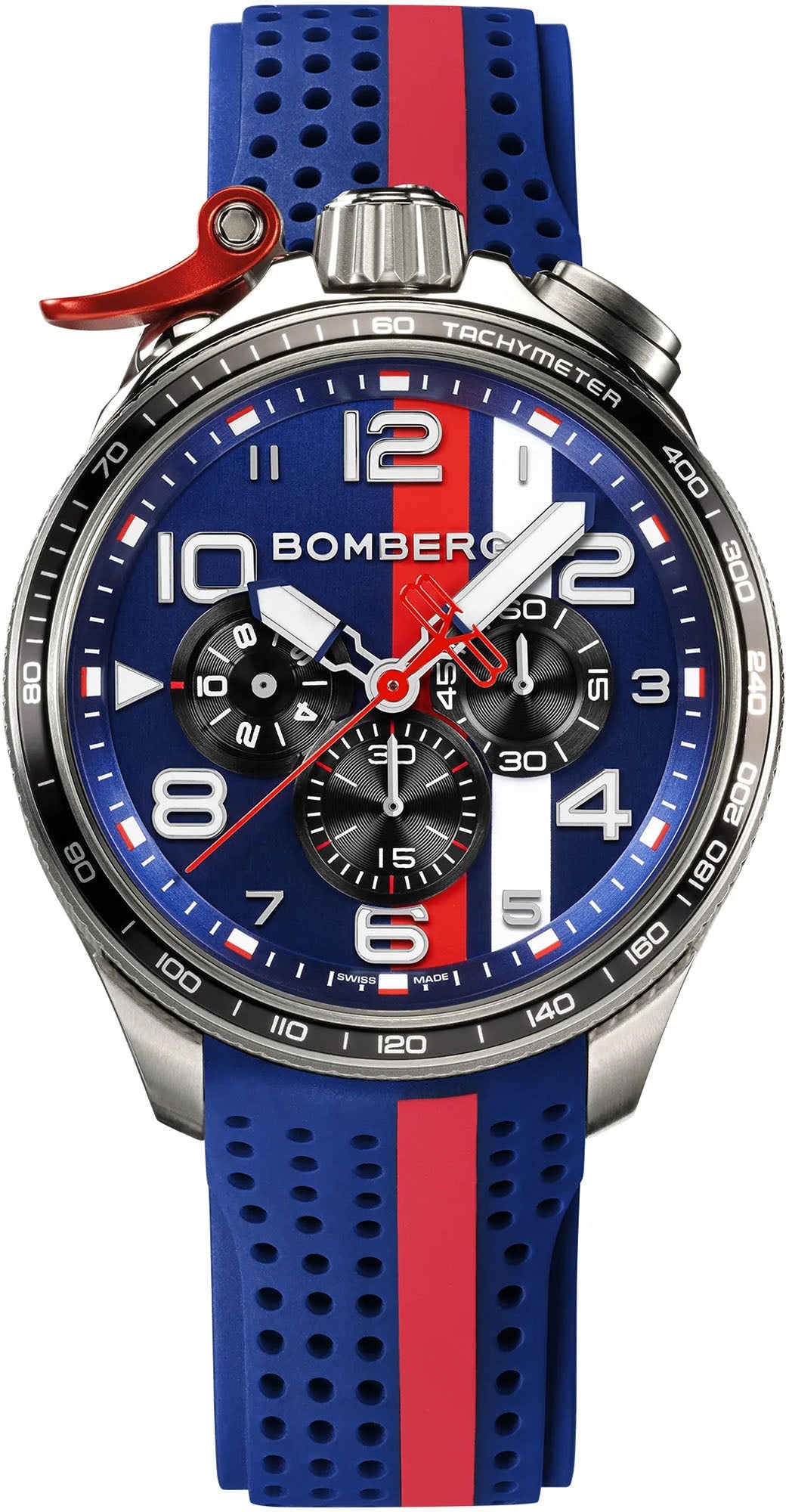 Bomberg Watch Bolt-68 Racing Red Stripe